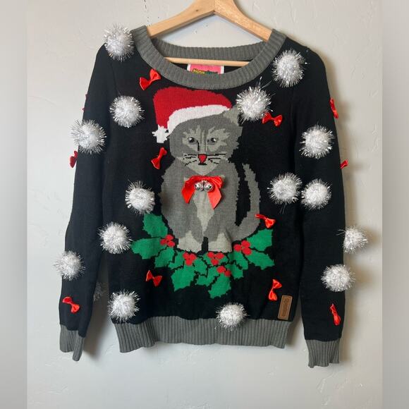 Tipsy Elves Ugly Christmas Sweater Christmas Cats Unisex S - Picture 2 of 5